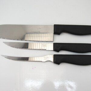 Sharpsu 2000 Stainless Steel Lot of 3 Knives 1~Chef 1~Steak 1~Boning Preowned
